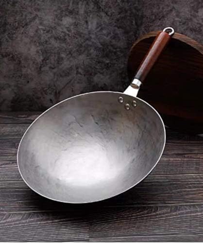 Wok de hierro con mango de madera 36 cm miniatura 5