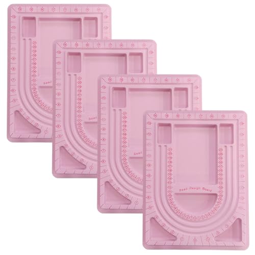 4-Pack Necklace Measurement Bead Board Jewelry Bracelet Making Trays