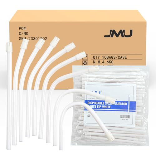 JMU 1000 Pcs Dental Saliva Ejectors, Disposable Evacuation Suction Tips