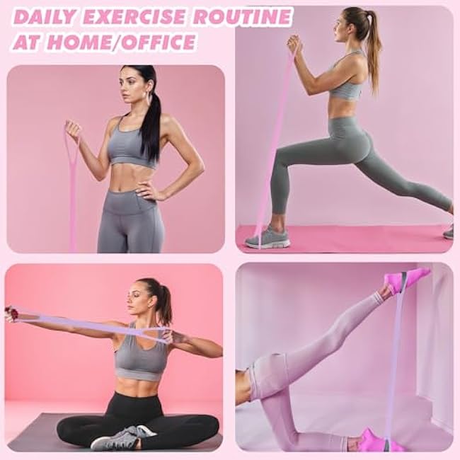 2Pcs Figure 8 Resistance Band, Arm Back Shoulder Exercise Elastic Rope Stretch Fitness Band for Working Out, Stretch Bands Foot, Leg, Hand Stretcher, Arm Exerciser Portable Home Office