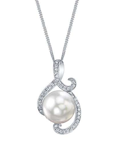 Freshwater Cultured Pearl Pendant Necklace for Women with Sterling Silver and Cubic Zirconia - THE PEARL SOURCE