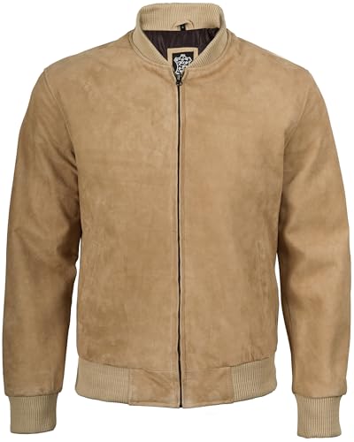 fjackets Real Suede Leather Bomber Jackets For Men - Premium Lambskin Men Leather Jacket Stylish All Season Outerwear3