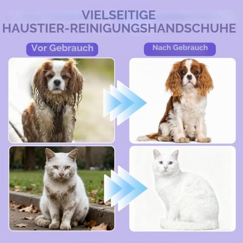 PIWOSGOL 18 Stück Verdickung Hypoallergene Handschuhtücher für Hunde & Katzen,Reinigungshandschuhe für Haustiere- Sanfte Reinigung & Geruchsentfernung für Haustiere | Antiallergisch & Hautfreundlich
