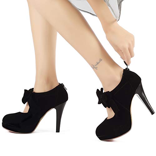 Image of Mostrin Fashion Vintage Womens Small Bowtie Platform Pumps Ladies Sexy High Heeled Shoes