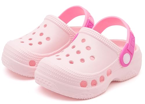 Vunavueya Fille Sabots Mules Garçon Chaussures Sandales Tongs de Piscine Plage Enfant EVA Clog de Jardin Pantoufles Été Rose 23 EU_150