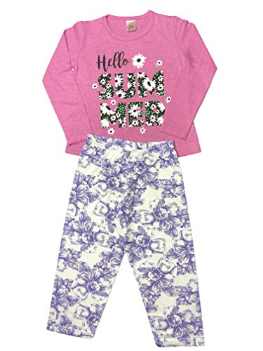 Kit 4 Pijama de Manga Longa Infantil Menina Divertida