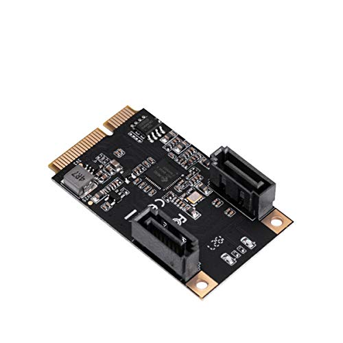 Image of IO CREST M.2 22x42 PCIe Interface to 2 Port SATA III Expansion Card Jmicro JMB582 Chipset, Add Two SATA 3.0 Ports to Any M.2 M-Key Slot SI-MPE40150