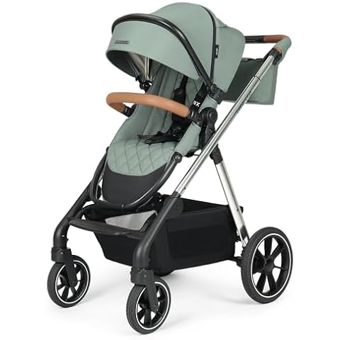 Beberoad Love RX 3-in-1 Baby Stroller, Toddler Stroller, Foldable Infant Stroller, Reversible Toddler Seat with Organizer, Rain Cover, Sunshade & Mosquito 2 in 1 Cover and Large Storage Basket (Green) Cover