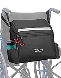 ISSYZONE Wheelchair Backpack Bag with Cup Holder, Upgraded Wheelchair Bags to Hang on Back, Wheelchair Pouch, Backpack for Wheelchair Users, Wheelchair Accessories Bag