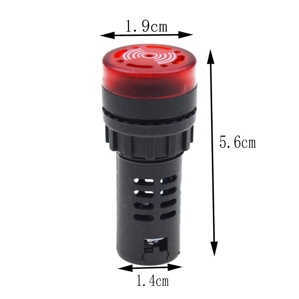 AD16-22SM 22mm Flash Signal Light LED Active Buzzer Beep Alarm Indicator (110,16MM red)