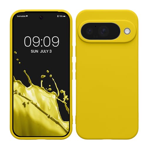 kwmobile Case Compatible with Google Pixel 10 Case - Protective Slim TPU Phone Cover - Soft Matte Finish - Radiant Yellow