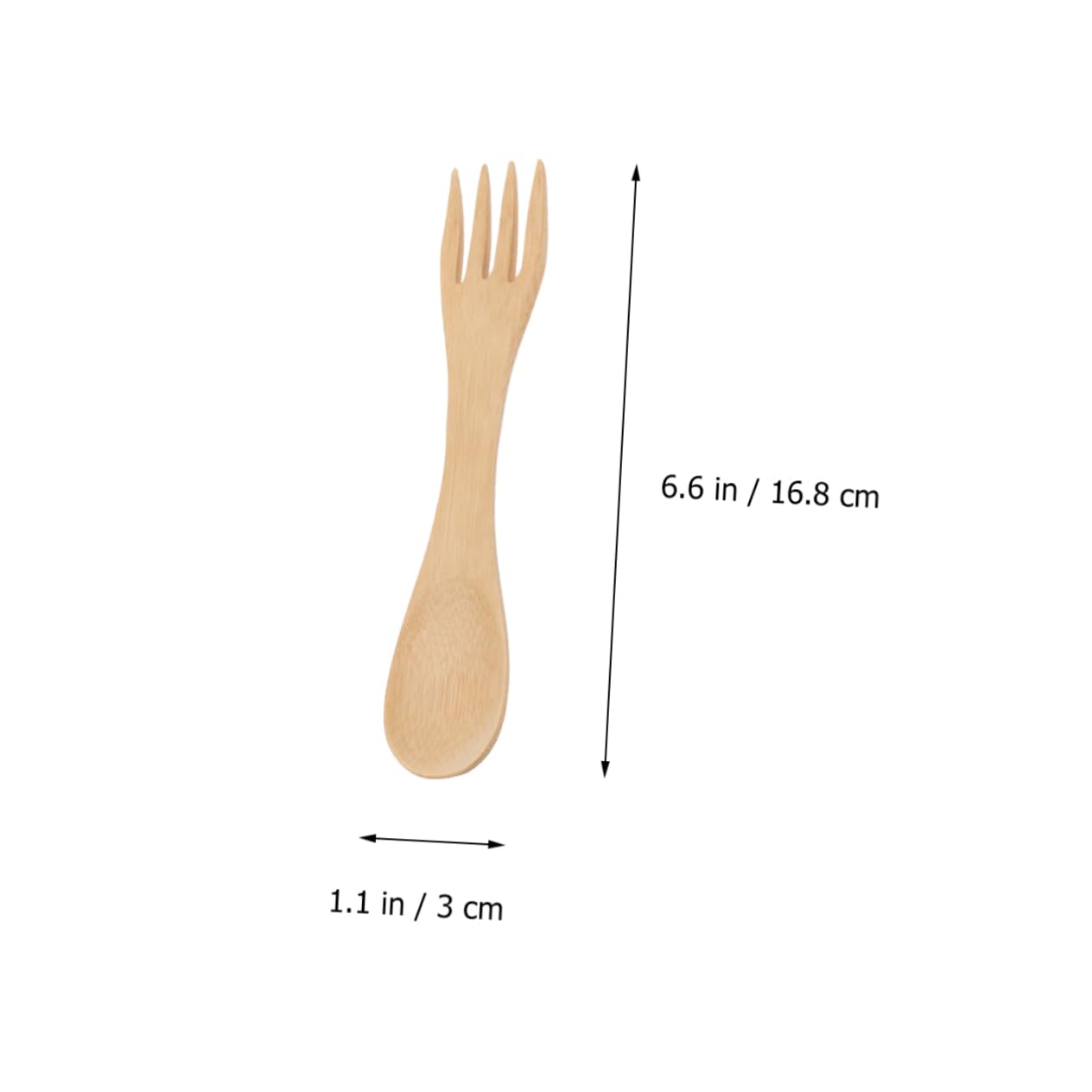 5pcs Spork Wooden 2-in-1 Spoon and Forks Wooden Spoons Household Spork