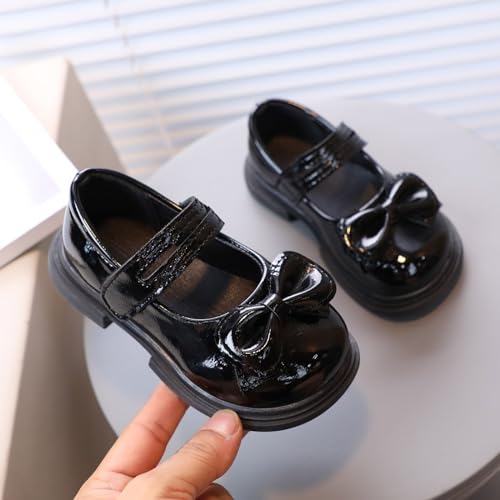 Girls Sneakers Children Shoes Lacquer Leather Bow Big Head Leather Fashion Dance Footwear for Kids3