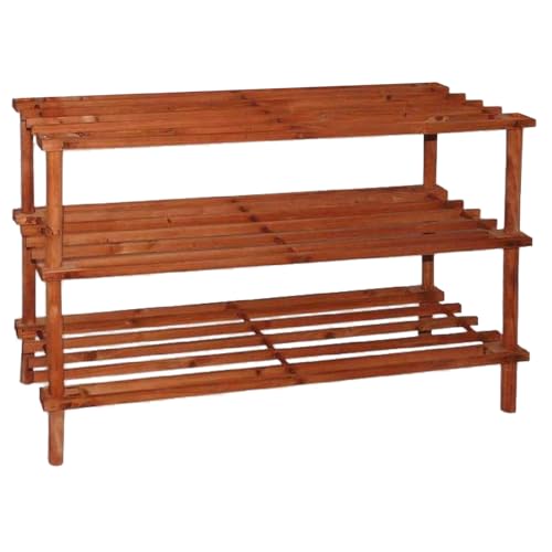 Acan Tradineur - Zapatero de Madera - 3 Niveles - Mueble Fabricado en Madera - Estanteria Multiuso - Soporte para Zapatos Dos Niveles, Pasillo, Entrada - 48 x 74 x 26 cm - Color Cerezo.