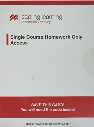 Sapling Learning Homework-Only for General Chemistry (Single-Term Access)