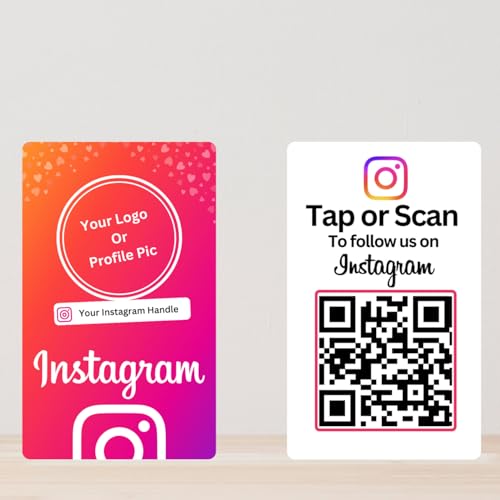 Custom Instagram NFC Card | With QR | With Logo & handle | 4K UV Printed by tinydabba