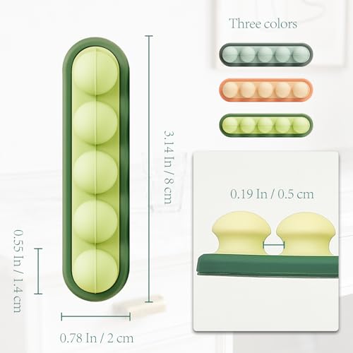 Pack de 3 clips para cables en forma de arveja – organizadores de cables USB de silicona suave para escritorio, coche y mesita de noche miniatura 2