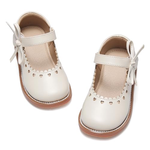 Image of GINFIVE Toddler Girls Dress Shoes Little Kids Flats School Mary Janes Shoes