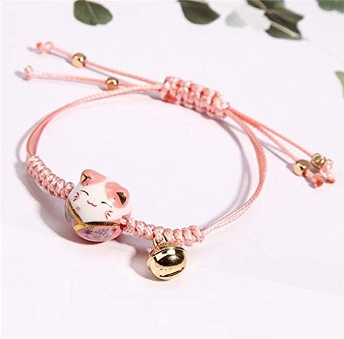Miniatura 3 de Feng Shui Lucky Ceramics Cat Maneki Neko Fortune Pulsera de buena suerte riqueza pulseras de cuentas ajustable riqueza salud fortuna rico símbolo de