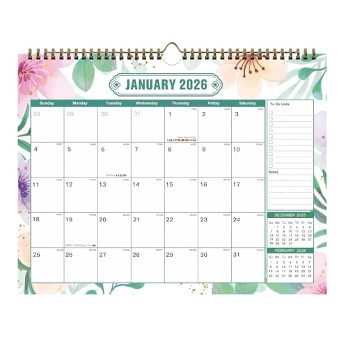 2026 Wall Calendar form Jan. 2026 - Jun.2027 18 Month to View Calendar Large Ruled Blocks Perfect for Planning and Organizing Suitable for Home Office (15 x 11.8)