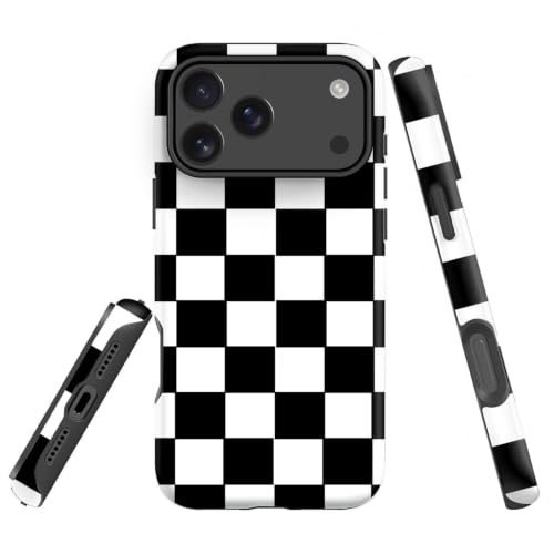 Vyukyio Cute Black White Checkerboard Phone Case for iPhone 17 Pro Max