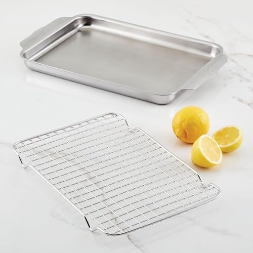 Image of Hestan Provisions OvenBond - 9 inch x 12.5 inch Tri-ply Clad Stainless Steel Quarter Sheet Pan with Rack
