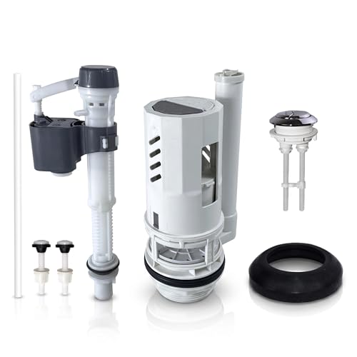 NANABIMIC 3-Inch Dual Flush Valve Replacement Parts - Complete Toilet Repair Kit with Push Button...