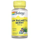 SOLARAY Saw Palmetto Berry 1110 mg, Organic Saw Palmetto for Men, Healthy Prostate Support from Fatty Acids & Plant Sterols, Non-GMO, Vegan & Lab Verified, 60-Day Guarantee, 50 Servings, 100 VegCaps