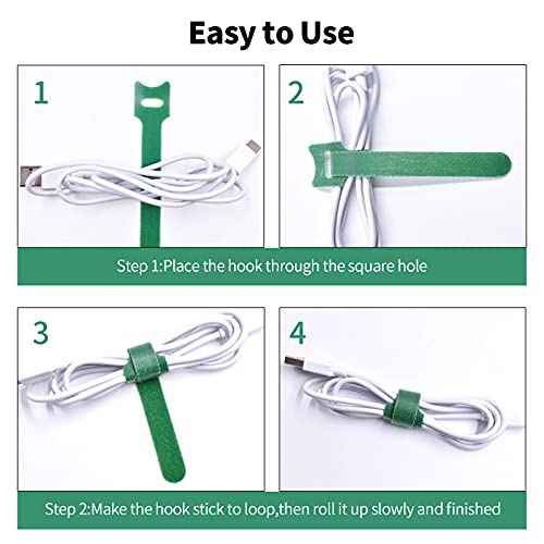 Reusable Fastening Cable Ties Cord Straps,Multi-Purpose Adjustable Fastening Cord Ties Cord Straps Cable Management Organizer Kit With Hook And Loop For Office Home Tv Workshop Pc Desk (60Pack) #TOP4