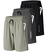 JWJ Mens Athletic Gym Workout Shorts Lightweight Quick Dry Running Basketball Shorts with Zipper ...