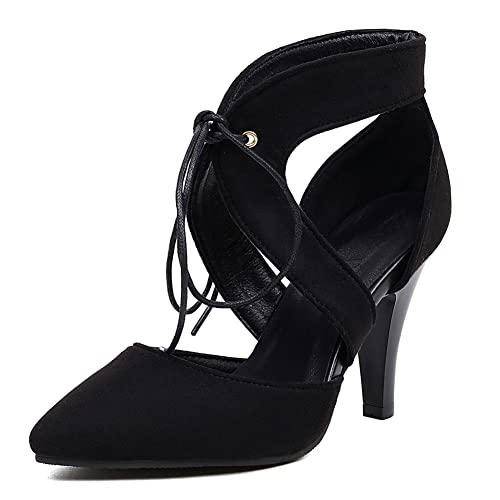 Womens Pointed Toe Stiletto Pumps Ankle Strap High Heels