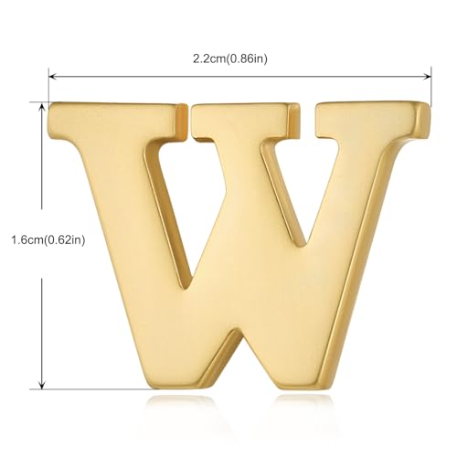 Image of HONEY BEAR Mens Womens Initial Alphabet Letter Lapel Pins Collar Badge Brooches for Business Wedding Graduation Gift Matte Gold 0.59 inches