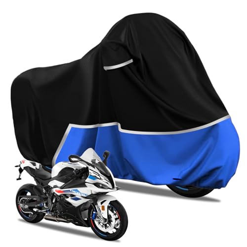 Waterproof Motorcycle Cover Compatible with BMW S1000r/S1000rr/R1250rs/ F900r Sport Model, 420D Oxford Cloth Motorcycle Cover for Snow Rain Dust Protection