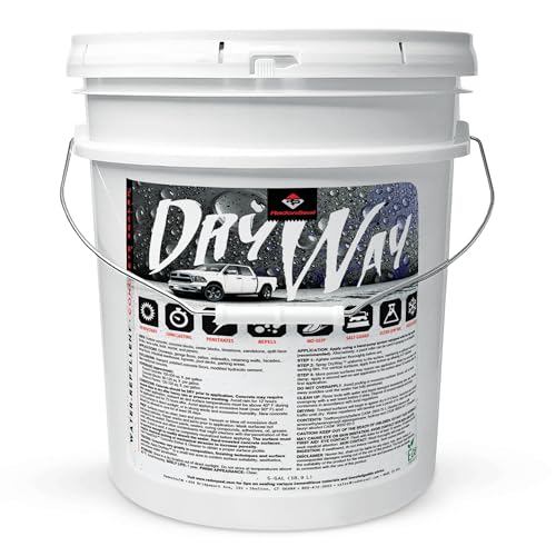 DryWay Water-Repellent Concrete Sealer - Penetrating Silane & Siloxane for Driveways, Garages, Patios, Pool Decks, Concrete, Brick & Pavers, Flat Finish, Interior/Exterior (5-Gallons)