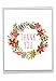 Oversized Size 'Watercolor Wreaths' Thank You Card (Large 8.5 x 11 inch) - Big, Bold, Colorful Flower Wreath for a Cheerful Appreciation - Beautiful Floral Greeting Card with Envelope J6653AXTB