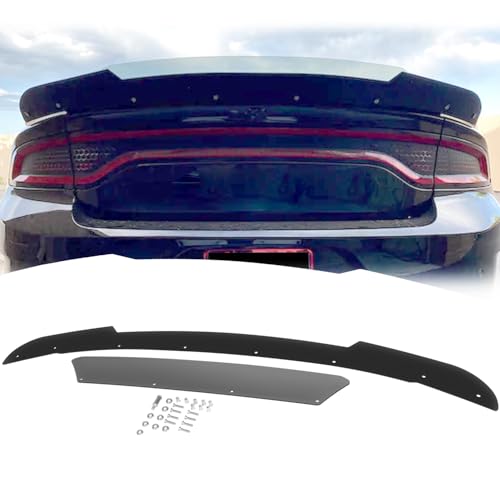 Venom V1 Style Rear Wickerbill Spoiler for Dodge Charger 2015-2024 SRT Scat Pack Hellcat Daytona - 2 Pieces Add-on Style Wicker Bill Spoilers with RivNut Tool Gloss Black