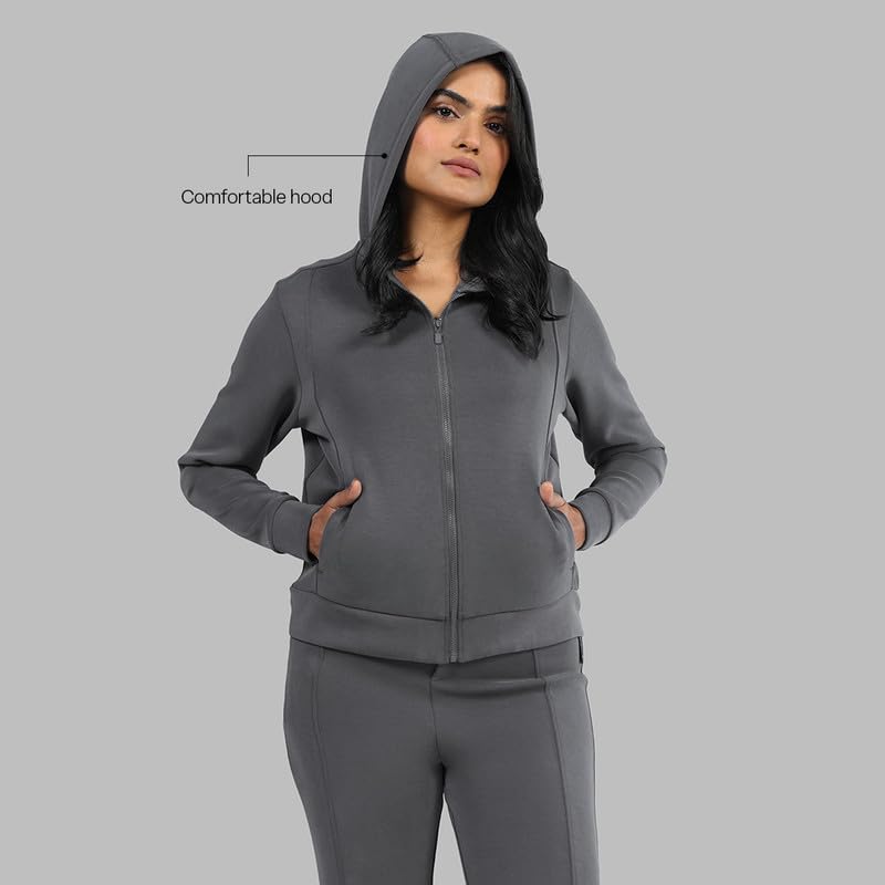 Image of BlissClub Bare Butter Hoodie | Front Pockets | Full-Length Zipper | Cuffed at Sleeve |