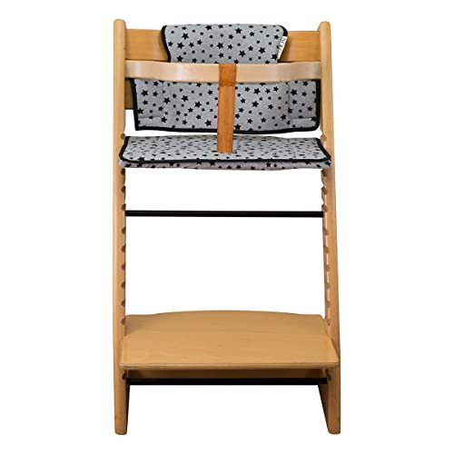 Image of JYOKO Kids Cushion Made Cotton 100% Compatible with Stokke Tripp Trapp high Chair (Black Star)