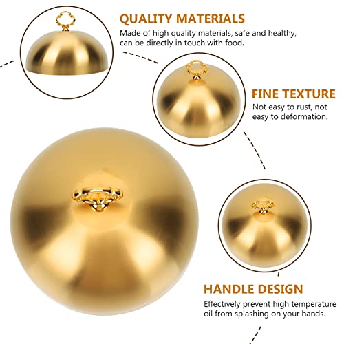 Stainless Steel Food Dome Cover Cheese Melting Dome Steak Dome Cover Cake Butter Dessert Cover Basting Steaming Cover Serving Plate Dish Dome Food Screen For Burgers Sandwiches, 6.29"X7.9"X7.9" #TOP3
