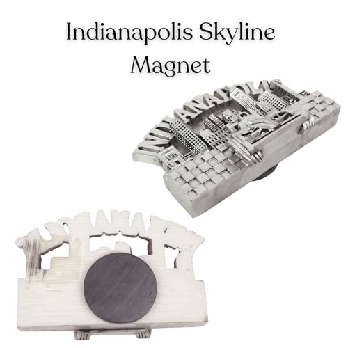 Imán de metal con diseño Indianapolis Skyline 2 x 2.15 in miniatura 4