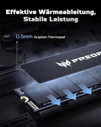 acer Predator GM6 1TB M.2 NVMe SSD PCIe 4.0 - Lesegeschwindigkeit bis zu 7200 MB/s - Professionelle Interne Festplatte - Gaming Speicher Kompatibel mit PC, Laptop & PS5 – Bild 5