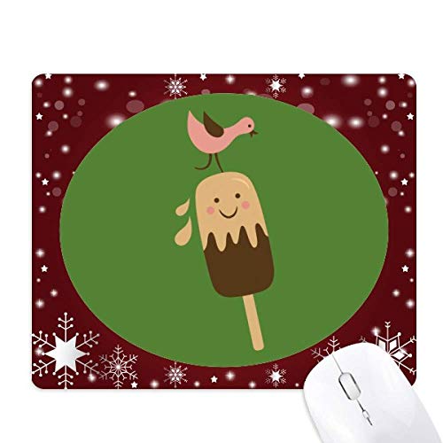 Tapis de souris crème glacée chocolat doux motif oiseau et flocons