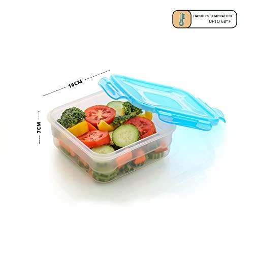 Image of Airtight Food Storage Container Set - Blue, Microwave and Freezer Safe, BPA Free - Set of 3