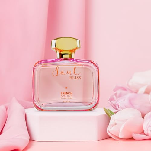 Image of French Factor Soul Bliss Luxury Perfume For Women Long Lasting Eau De Parfum Fruity And Floral Scent Valentine Gift For Girls Made in India (Pack of 1, 100ml)