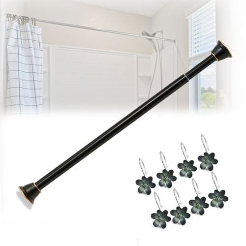 Tringle à vêtements réglable de 120-200 cm et barre de douche extensible pour rideaux et porte