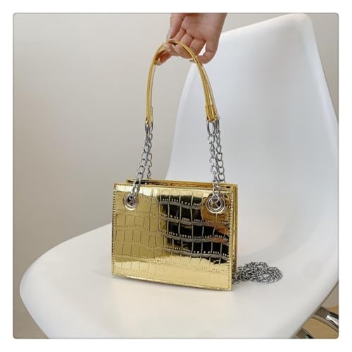 Sac à main en crocodile rigide avec chaîne anti-déformation