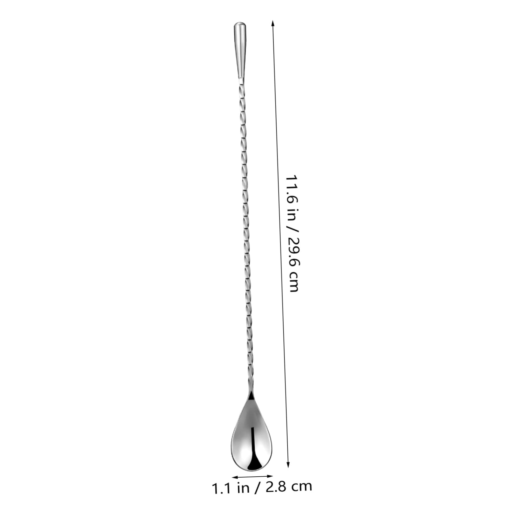 6 Cucharas de Cóctel de Acero Inoxidable, Cucharas Largas de Barra en Espiral, para Mezclar Bebidas y Vino, Mango de Agarre Cómodo