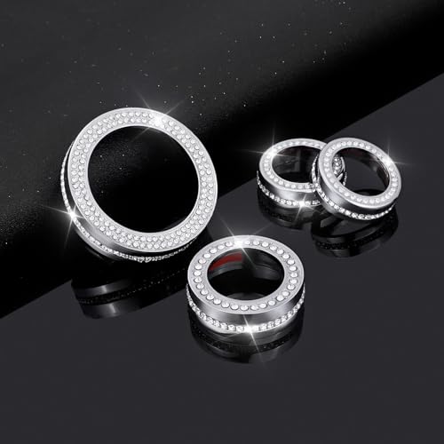 PIFOOG Bling Accessories Fit for Ford Explorer 2024 2023 2022 2021 2020 Volume PNRD Gear Shift Drive Mode Knob Covers Decals Car Interior Decor Trim Stickers Crystal Zinc Alloy 4Pcs
