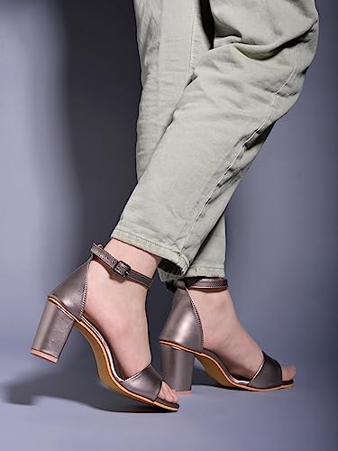 Image of Shoetopia Stylish Ankle Strap Block Heeled Sandals for Women & Girls