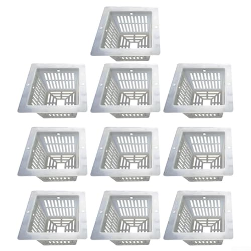 WIIYENA 10 macetas hidropónicas para orquídeas, tomates y pimientos, cesta de malla de plástico de 11 x 5 x 5 cm con drenaje mejorado y aireación para raíces saludables